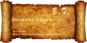 Berghold Tiborc névjegykártya